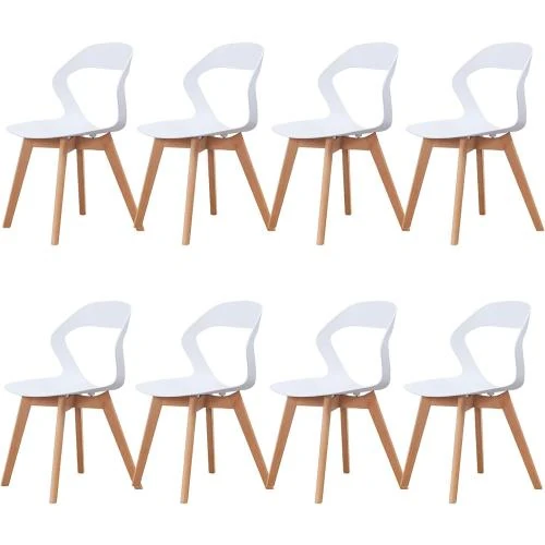 Chaises Salle à Manger Lot 6, Design Moderne Blanc - Vue principale