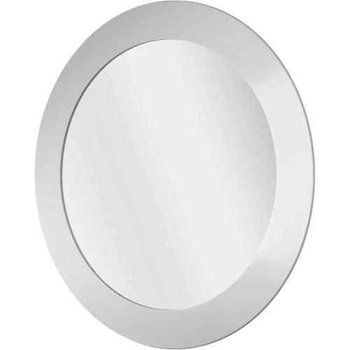 Miroir rond salle de bain mural Blue Canyon, rebord blanc - Vue principale