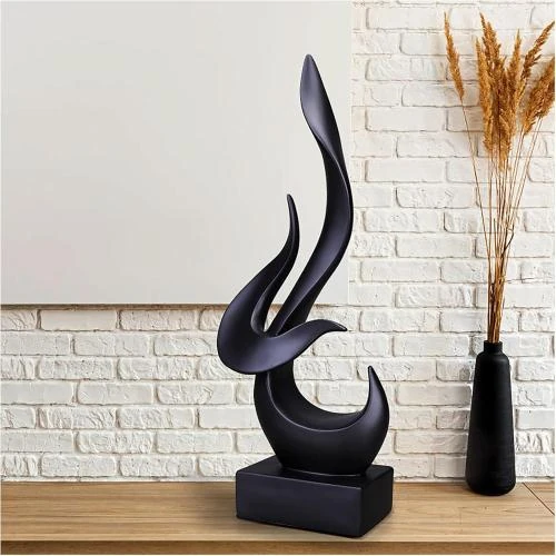 Détail de Sculpture décorative moderne Uziqueif, statue flamme noire