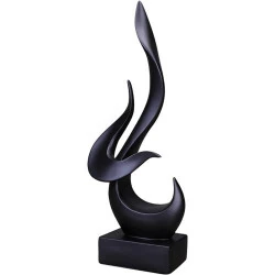 Sculpture décorative moderne Uziqueif, statue flamme noire