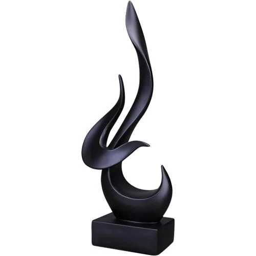 Sculpture décorative moderne Uziqueif, statue flamme noire - Vue principale