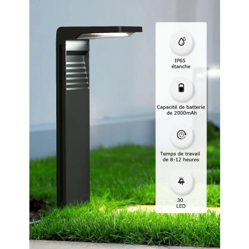 Zoom sur Ousfot Lampe Solaire Extérieur 30 LED Étanche IP65