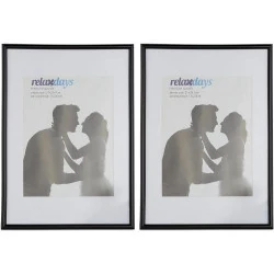 Cadres photo Relaxdays, lot de 2, noir, passe-partout