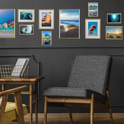 Zoom sur Cadres photo Relaxdays, lot de 2, noir, passe-partout