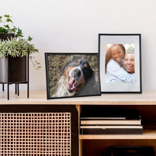 Détail de Cadres photo Relaxdays, lot de 2, noir, passe-partout