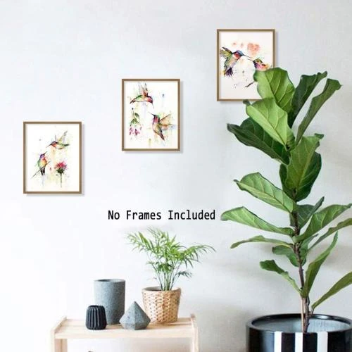 Zoom sur Impression Art Abstrait Colibri Mural Aquarelle Amazon Uk