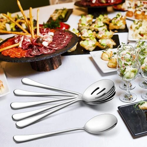 Détail de Cuillères service, fourchettes service, inox, finition miroir, lot 2