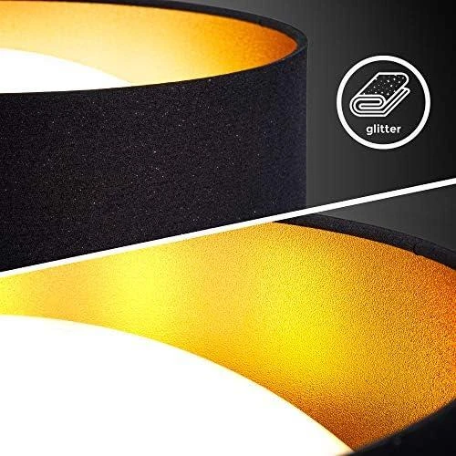 Zoom sur Plafonnier LED noir doré, éclairage plafond chambre, entrée, couloir 220