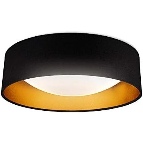 Plafonnier LED noir doré, éclairage plafond chambre, entrée, couloir 220 - Vue principale