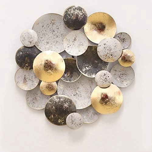 Decoration murale métal 3D Cercles doré noir gris, Special-Trends - Vue principale