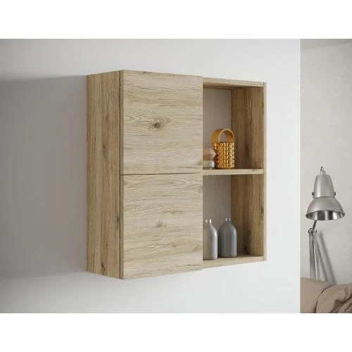 Détail de Armoire Murale Double Mama Store, Chêne Naturel, 2 Portes