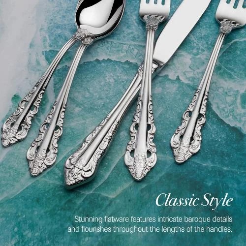 Zoom sur Service de couverts baroque antique 65 pièces Wallace
