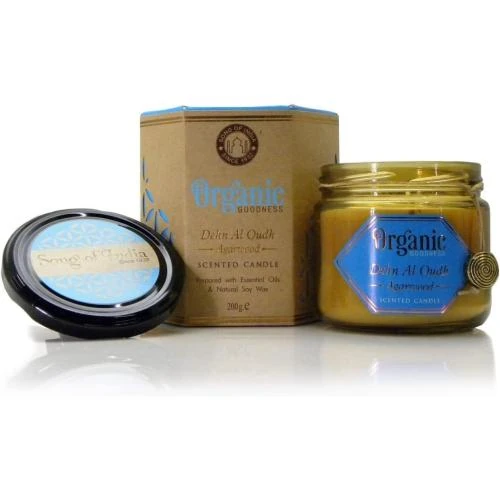 Zoom sur Bougie Cire de Soja, Agarwood, Parfum Naturel, Écologique