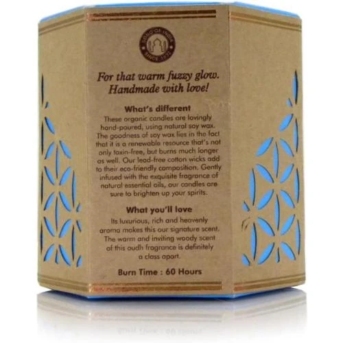 Détail de Bougie Cire de Soja, Agarwood, Parfum Naturel, Écologique