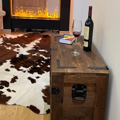 Coffre au Trésor en Bois Style Vintage avec Roues | Rangement Pratique - Vue principale