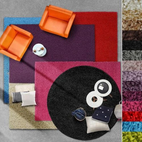 Détail de Tapis Shaggy Doux, Épais, Qualité Allemande, Gris