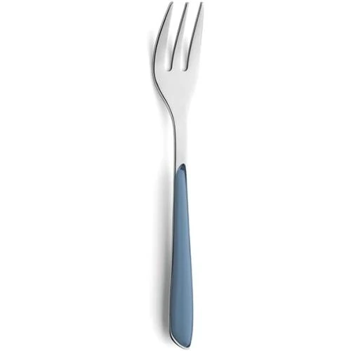 Détail de Kuppels Prisma, 6 fourchettes gâteau, acier inoxydable, bleu denim