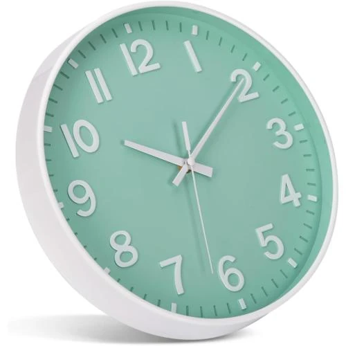 Zoom sur Horloge Murale Design Moderne, Quartz Silencieux, Vinilite
