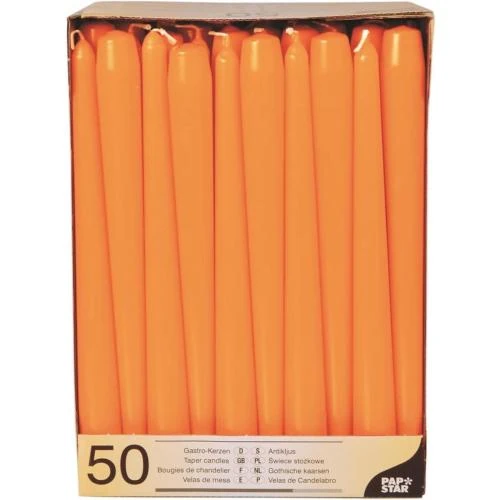 Bougies chandelier Orange, 50 pièces, 2,2 cm diamètre - Vue principale
