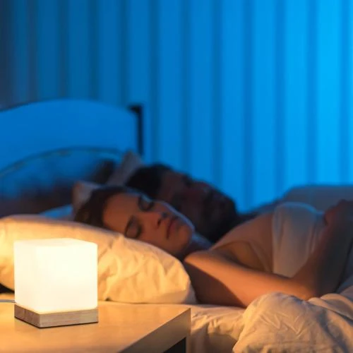 Zoom sur Lampe Table Relaxdays, Bois Verre Opale, Blanc Brun