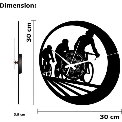 Zoom sur Horloge Murale Vinyle Sport Vélo Instant Karma Clocks