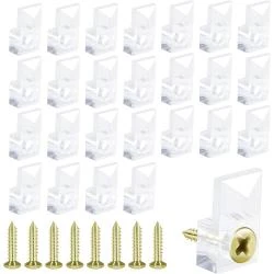Clips de Support Miroir Muraux, Plastique Transparent, 25 pièces