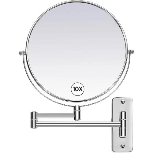 Miroir maquillage mural extensible, grossissement 1x 10x, flexible - Vue principale