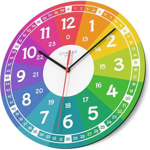 Zoom sur Horloge murale silencieuse Cander Berlin, multicolore, MDF