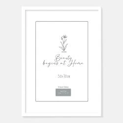 Cadre photo bois blanc, grand format, verre plexiglas