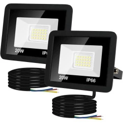 Caldarax Projecteur LED Extérieur 20W, 2000LM, Étanche