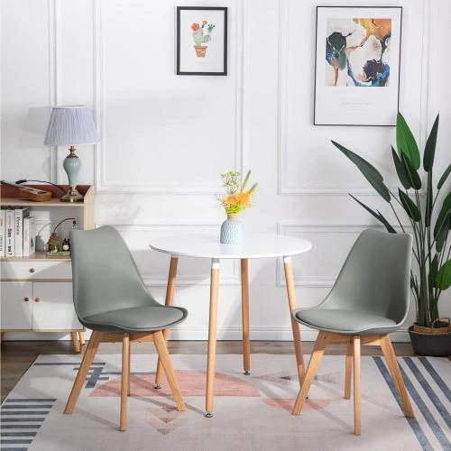 Zoom sur Chaises Scandinaves Dorafair, Lot de 4, Gris, Retro