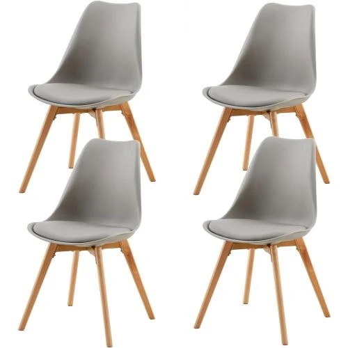 Chaises Scandinaves Dorafair, Lot de 4, Gris, Retro - Vue principale