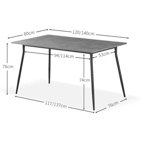 Détail de Table Salle à Manger Bois, Design Industriel Moderne, Aspect Béton, Cuisine