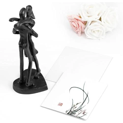 Détail de Sennesy Sculpture Fer, Deux Cœurs, Cadeau Romantique