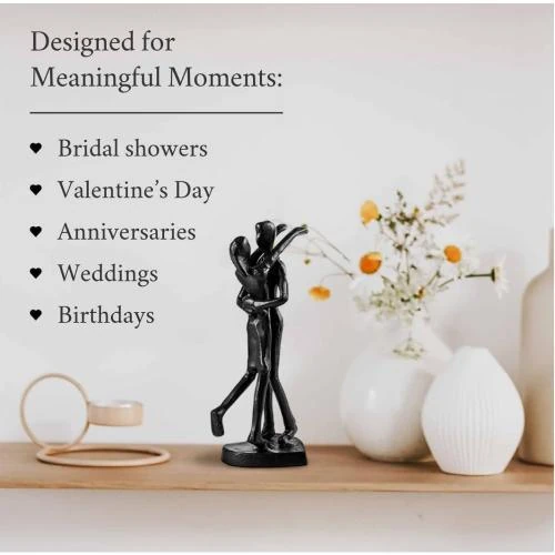 Zoom sur Sennesy Sculpture Fer, Deux Cœurs, Cadeau Romantique
