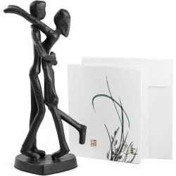 Sennesy Sculpture Fer, Deux Cœurs, Cadeau Romantique