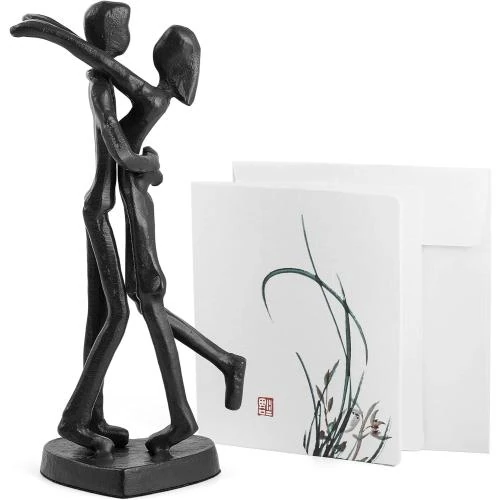 Sennesy Sculpture Fer, Deux Cœurs, Cadeau Romantique - Vue principale