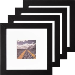 Muzilife Cadres Photo Noir, Lot de 4, Décoration Murale