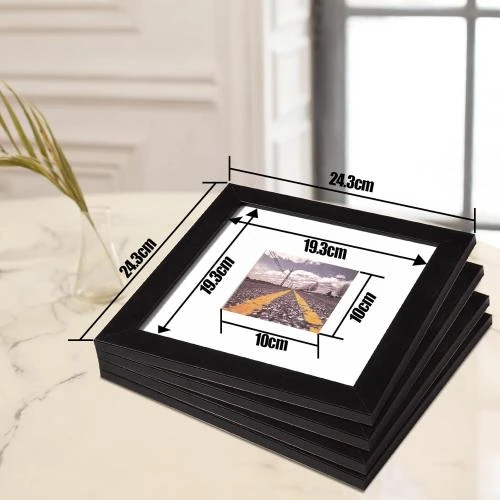 Zoom sur Muzilife Cadres Photo Noir, Lot de 4, Décoration Murale