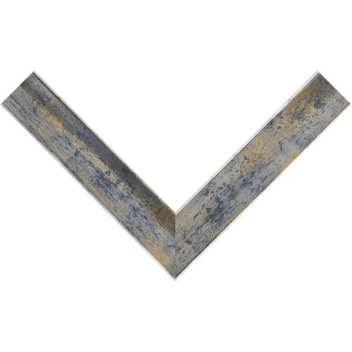 Zoom sur Miroir mural Duisburger-Rahmen24, cadre bleu argent or