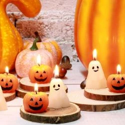 Bougies Halloween Citrouille, Fantôme, Sorcière, Chat Noir
