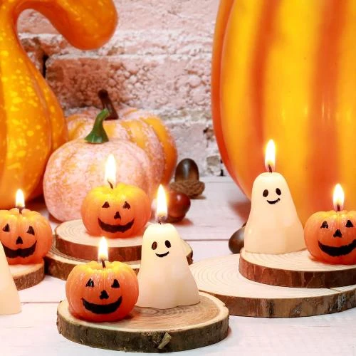 Bougies Halloween Citrouille, Fantôme, Sorcière, Chat Noir - Vue principale