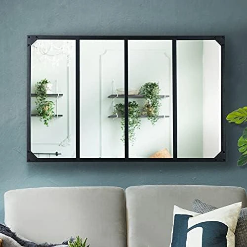 Détail de Miroir verrière 4 bandes design industriel IDMarket