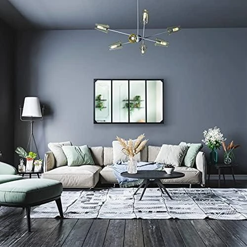 Zoom sur Miroir verrière 4 bandes design industriel IDMarket
