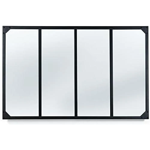 Miroir verrière 4 bandes design industriel IDMarket - Vue principale