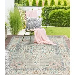 Tapis Palma extérieur, résistant intempéries, UV, gris