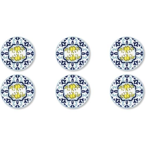 Présentation de Zoom sur Assiettes à pizza en porcelaine, lot de 6, Excelsa Amalfi