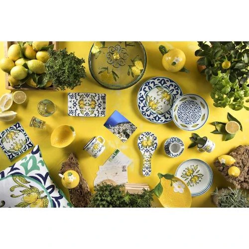 Détail de Assiettes à pizza en porcelaine, lot de 6, Excelsa Amalfi