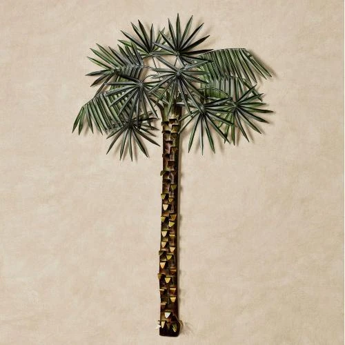 Zoom sur Cetin Global, Palmier tropical métal, décoration verte, marron