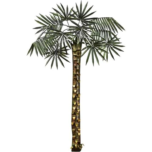 Cetin Global, Palmier tropical métal, décoration verte, marron - Vue principale